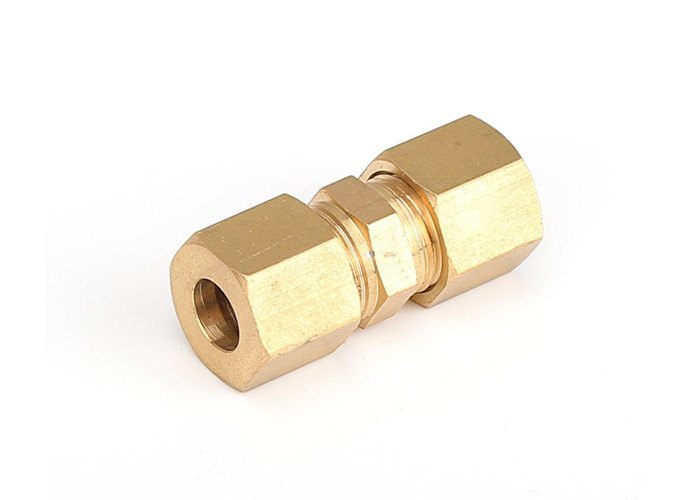 Conector recto de cobre amarillo del OD del acoplamiento de la instalación de tuberías del tubo de la compresión