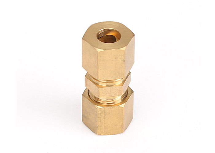 Conector recto de cobre amarillo del OD del acoplamiento de la instalación de tuberías del tubo de la compresión
